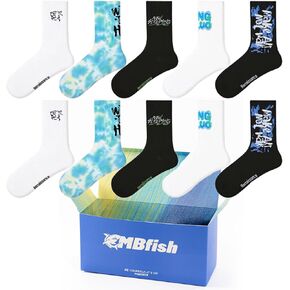 Novelty Socks Super Value 5 Pairs Set for Men boys Socks Sporty Mid Calf Socks Casual Cotton Socks Gradient