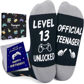 HAPPYPOP 13th Birthday Gifts Ideas for Boys - Socks for Boys Girls Age 13, Birthday Presents for 13 Year Olds Official Teenagers