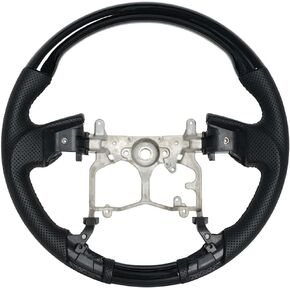 Steering Wheel with Non-Slip Grooves, Piano Black Perforated Leather Grip Steering Wheel Fit For Toyota Land Cruiser Prado 2010-2017/Tundra 2014-2020/Tacoma 2012-2019/4Runner 2010-2020