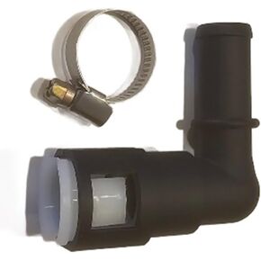 UPGRADED 800-416 Stronger than OEM Heater Core Coolant Hose Quick Disconnect 90 Degree Elbow Connector w/Clamp ONLY FITS: 5/8" Tube and 5/8" Heater Hose.