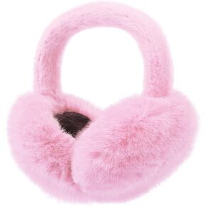 ACTLATI Women Winter Earmuffs Plush Ear Muffs Foldable Faux Fur Ear Warmers Outdoor Ear Covers For Female Girls