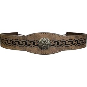 JAOYU Medieval Headpiece Embossed Faux Leather Headband Adjustable Renaissance Cosplay Costume Ren Faire Accessories