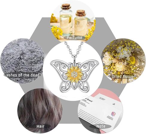 Butterfly Urn Necklace for Women 925 Sterling Silver Ashes Jewelry Keepsake Pendant Memorial Locket Ash Holder for Women in Saudi Arabia
