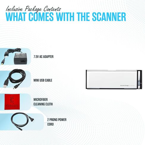 حزمة الماسح الضوئي للمستندات S1300 FUJITSU Scansnap - ضمان لمدة عام - مع محول تيار متردد 7.2 فولت، وUSB صغير وقطعة قماش للتنظيف من الألياف الدقيقة (متجددة) in Saudi Arabia