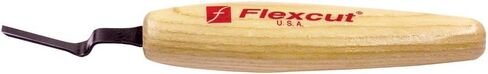 Flexcut Wood Carving Tool | Micro V-Tool | 45 Degree 1.5mm |Razor Sharp 1095 High Carbon Steel Cutting Blade for Miniature & Fine Detail Work | Ergonomic Ash Hardwood Handle | MT31| Made in the U.S.A. in Saudi Arabia