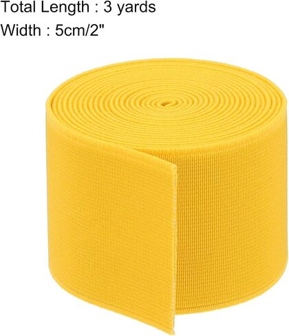 MECCANIXITY Elastic Bands for Sewing Double Side 2 inch 3 Yard Yellow Elastic Band Knit High Elasticity for Wigs, Waistband, Pants in Saudi Arabia