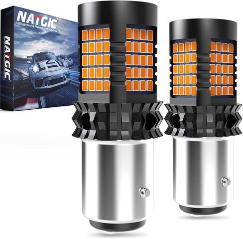 العنبر BAY15D 1157 مصابيح LED صفراء Canbus خالية من الأخطاء أضواء إشارة الانعطاف BAY15D Led مقاوم مدمج لا فرط فلاش لا أخطاء لمؤشر الضوء الوامض لمبات الإضاءة الجانبية (2 قطعة) in Kuwait