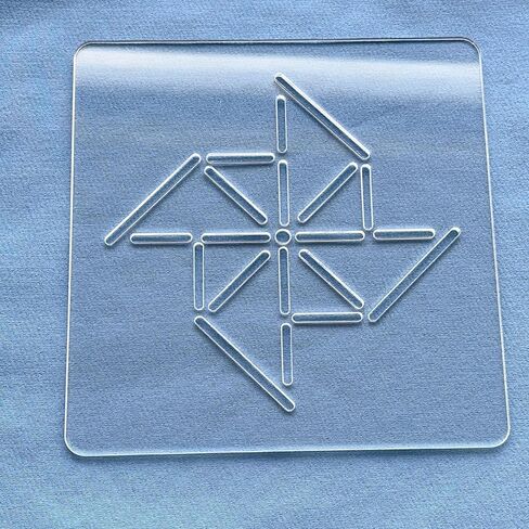 Acrylic Sashiko Stencil, Embroidery Pattern Template, Quilting Stencil Tool, 12 x 12cm (Pattern F) in Saudi Arabia