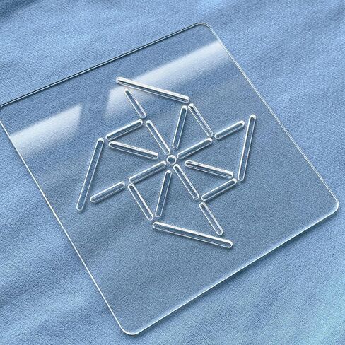 Acrylic Sashiko Stencil, Embroidery Pattern Template, Quilting Stencil Tool, 12 x 12cm (Pattern F) in Saudi Arabia