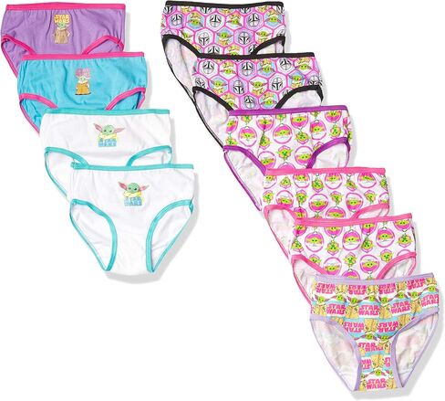 STAR WARS Girls' Baby Yoda Mandalorian 100% Cotton Underwear Multipacks Available in Sizes 4, 6, and 8 in Saudi Arabia