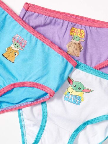 STAR WARS Girls' Baby Yoda Mandalorian 100% Cotton Underwear Multipacks Available in Sizes 4, 6, and 8 in Saudi Arabia