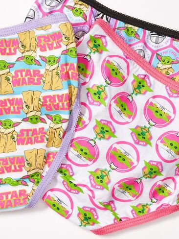 STAR WARS Girls' Baby Yoda Mandalorian 100% Cotton Underwear Multipacks Available in Sizes 4, 6, and 8 in Saudi Arabia