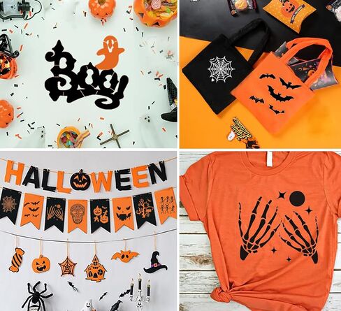 16 Pcs Halloween Drawing Stencils, 7.8 Inch Plastic Reusable Pumpkin Faces Painting Template for Painting On Wood DIY Pumpkin Carving, Wood,Window, Walls Art,and Halloween Decoration. (Halloween) in Saudi Arabia