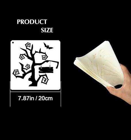 16 Pcs Halloween Drawing Stencils, 7.8 Inch Plastic Reusable Pumpkin Faces Painting Template for Painting On Wood DIY Pumpkin Carving, Wood,Window, Walls Art,and Halloween Decoration. (Halloween) in Saudi Arabia