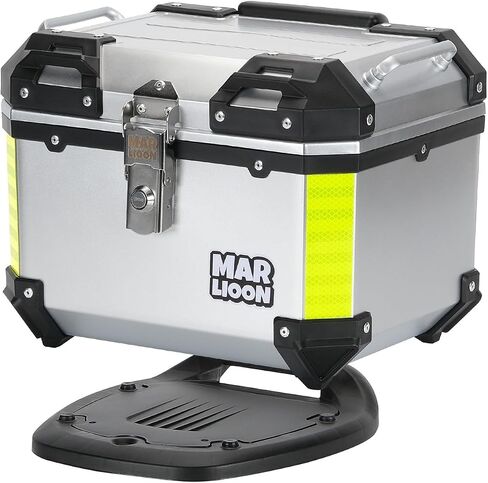 35L Motorcycle Top Case, Universal Motorbike Tail Box, Scooter Tour Trunk Storage Carrier Case for Helmet Luggage with Quick Release Mounting Plate - Black in Kuwait