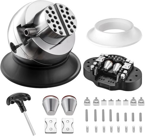 DZQ Ball Vise 3" Engraving Setting Tool 360°Rotation Professional Ball Vise 36PCS Attachment Jewelry Engraving Block Tools Standard Block (Black) in Saudi Arabia