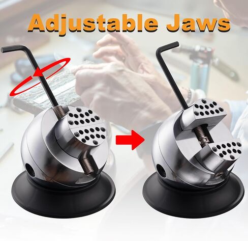 DZQ Ball Vise 3" Engraving Setting Tool 360°Rotation Professional Ball Vise 36PCS Attachment Jewelry Engraving Block Tools Standard Block (Black) in Saudi Arabia