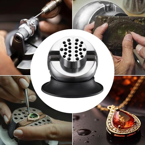 DZQ Ball Vise 3" Engraving Setting Tool 360°Rotation Professional Ball Vise 36PCS Attachment Jewelry Engraving Block Tools Standard Block (Black) in Saudi Arabia