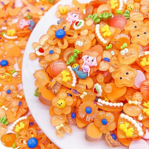 60 Pcs Slime Charms Bulk DIY Craft Making Kit, Cute Flat Back Resin Charms for Crafts (Rose red) in Saudi Arabia