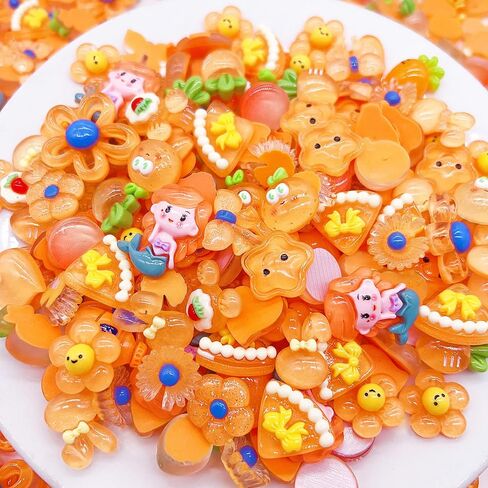 60 Pcs Slime Charms Bulk DIY Craft Making Kit, Cute Flat Back Resin Charms for Crafts (Rose red) in Saudi Arabia