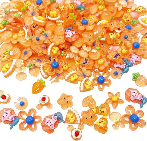 60 Pcs Slime Charms Bulk DIY Craft Making Kit, Cute Flat Back Resin Charms for Crafts (Rose red) in Saudi Arabia
