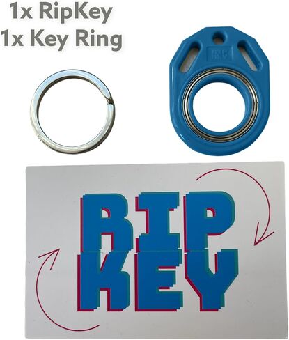 RipKey Keychain Spinner Fidget Ring Toy, Key Ring Spinner Toy for Car Keys, Karambit Toy, Key Flipping Toy for Teens, Adults (Blue) in Saudi Arabia