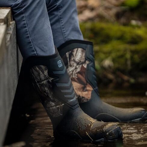 WOVENPAK Waterproof Rubber Boots for Men, Insulated Hunting Boots for Men with Steel Shank, 6mm Neoprene Anti-Slip Keep Warm Work Boots for Farm & Yard, Size 6-13 in Kuwait