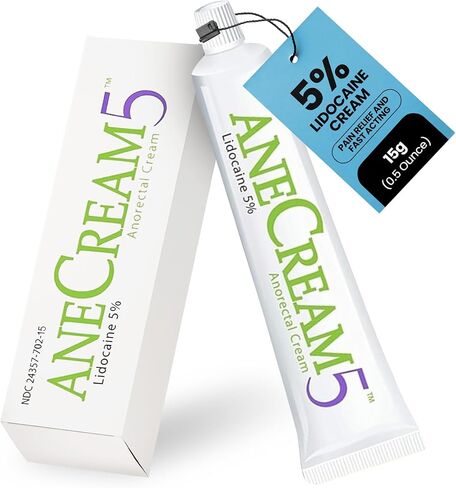 AneCream5-5% Lidocaine Numbing Cream Maximum OTC Strength, Medical Grade, Topical Anesthetic Pain Numbing Cream 15-Gram Tube, Local and Anorectal Uses, Hemorrhoid Treatment in Saudi Arabia