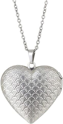 Heart Locket Necklace Pendant Dainty Memorial Keepsake Locket Necklace That Holds Pictures Stainless Steel Heart Photo Box Necklace for Women Lover Mother Father Daughter Son Fashion Jewelry Gifts in Kuwait