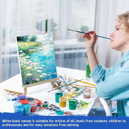 4 Pack Stretched Canvas Boards for Painting 8x10 Inch,Canvas Boards,Cotton Blank Canvas,Boards & Panels for Painting Acrylic and Oil, Art Supplies for Adults and Teens (4 Pack-8x10 Inch) in Saudi Arabia