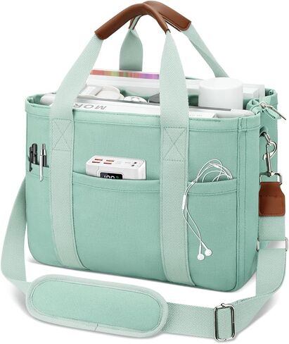 KKXIU Canvas Tote Bag for Women with Zipper and Compartments Crossbody Large Bible Messenger Purse Bag With Pockets in Saudi Arabia