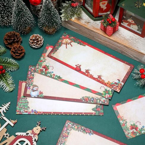 Zhanmai 60 Pieces Christmas Envelopes Letter Size #10 Holiday Envelopes Xmas Self Adhesive Envelopes for Mailing Office Business Wedding Birthday Cash Note Party Gift Supplies, 4.13 x 9.53 Inch in Kuwait