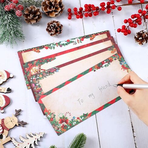Zhanmai 60 Pieces Christmas Envelopes Letter Size #10 Holiday Envelopes Xmas Self Adhesive Envelopes for Mailing Office Business Wedding Birthday Cash Note Party Gift Supplies, 4.13 x 9.53 Inch in Kuwait