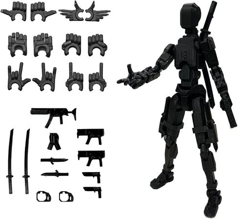 Pre-Assembed 3D Printed 5.54'' Stick 13 Action Figure, Multi-Jointed Tian13, Articulated T13 Desktop Decoration,12 in 1 Accessories, Best Birthday Festival Gift in Saudi Arabia