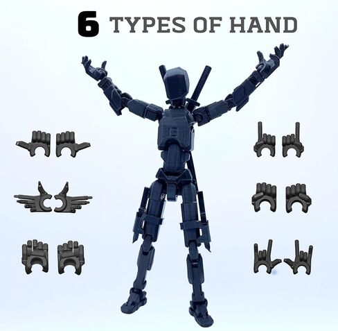 Pre-Assembed 3D Printed 5.54'' Stick 13 Action Figure, Multi-Jointed Tian13, Articulated T13 Desktop Decoration,12 in 1 Accessories, Best Birthday Festival Gift in Saudi Arabia