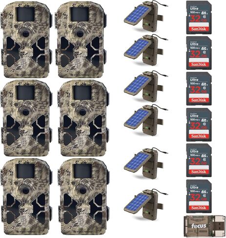 Stealth Cam G42NG 32MP No Glow Trail Camera (Kryptek Camo, 2-Pack) Bundle with Lithium Solar Power Panel (2-Pack), 2GB Ultra SDHC UHS-I Memory Card (2-Pack) and USB 2.0 Card Reader (7 Items) in Saudi Arabia