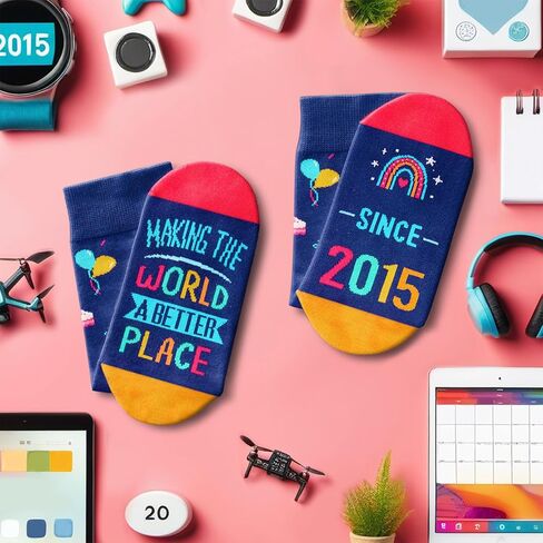 HAPPYPOP 9th Birthday Gifts Ideas Socks - Gifts for Kids Age 9, 2015 Birthday Gift Ideas for Boys Girls, Presents for 9 Year Olds in Saudi Arabia