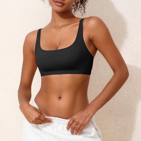 PrettyGuide Women's Wireless Scoop Neck Bralette Seamless Bra No Underwire Unlined Comfortable Bras in Kuwait