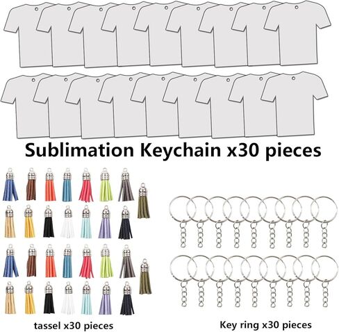 90 قطعة من سلسلة المفاتيح التسامي مع شرابات مزدوجة الجوانب من MDF مفاتيح سلاسل المفاتيح التسامي نقل الحرارة الفراغات علامات الأمتعة السائبة in Kuwait