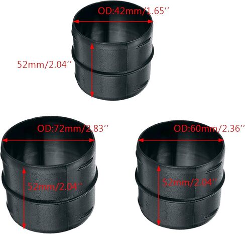 52mm/2.05inch Length Outer Diameter42mm/60mm/75mm Duct Joiner Connector Pipe for Eberspacher for Webasto Heater, ABS Plastic-1PK (O.D: 75mm) in Kuwait