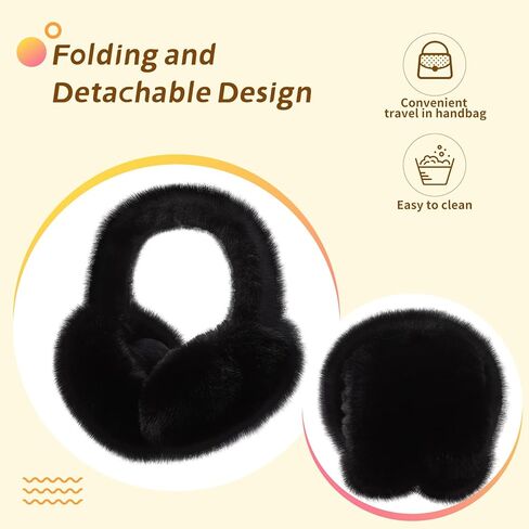 ACTLATI Women Winter Earmuffs Plush Ear Muffs Foldable Faux Fur Ear Warmers Outdoor Ear Covers For Female Girls in Kuwait