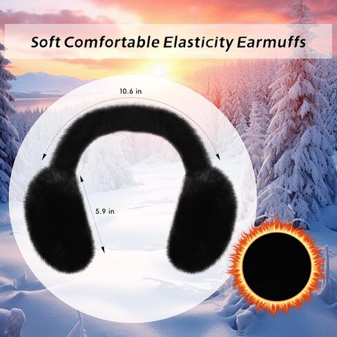ACTLATI Women Winter Earmuffs Plush Ear Muffs Foldable Faux Fur Ear Warmers Outdoor Ear Covers For Female Girls in Kuwait