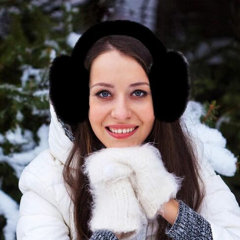 ACTLATI Women Winter Earmuffs Plush Ear Muffs Foldable Faux Fur Ear Warmers Outdoor Ear Covers For Female Girls in Kuwait
