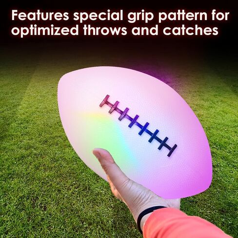 Toysery Light Up Football - Glow in The Dark LED Ball - Football for Night Sports - Fun Boy Toys for Beach and Backyard - Outdoor Sports Birthday Gifts for Boys Ages 3 and Above (White) in Saudi Arabia