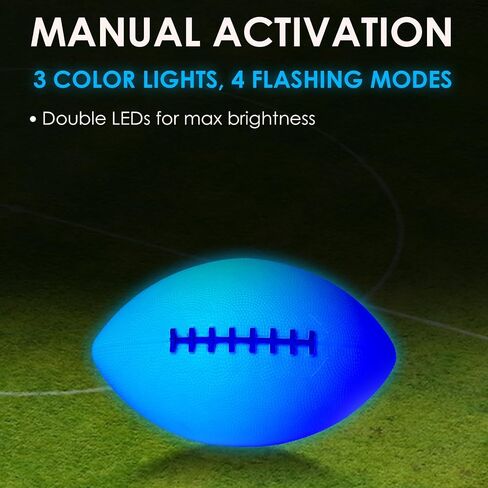 Toysery Light Up Football - Glow in The Dark LED Ball - Football for Night Sports - Fun Boy Toys for Beach and Backyard - Outdoor Sports Birthday Gifts for Boys Ages 3 and Above (White) in Saudi Arabia