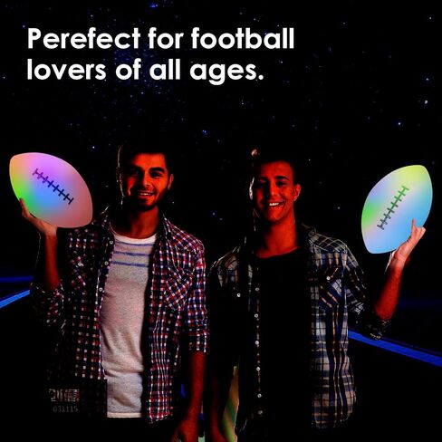 Toysery Light Up Football - Glow in The Dark LED Ball - Football for Night Sports - Fun Boy Toys for Beach and Backyard - Outdoor Sports Birthday Gifts for Boys Ages 3 and Above (White) in Saudi Arabia