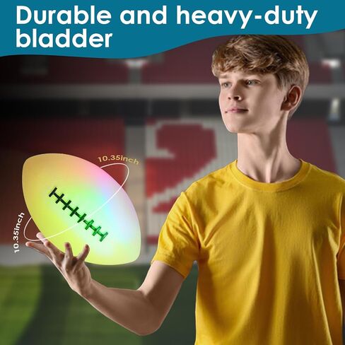 Toysery Light Up Football - Glow in The Dark LED Ball - Football for Night Sports - Fun Boy Toys for Beach and Backyard - Outdoor Sports Birthday Gifts for Boys Ages 3 and Above (White) in Saudi Arabia