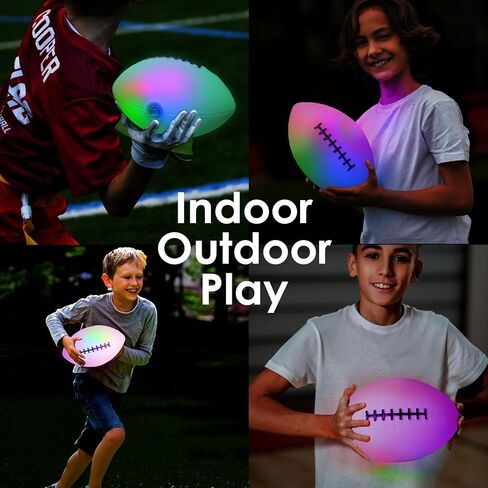 Toysery Light Up Football - Glow in The Dark LED Ball - Football for Night Sports - Fun Boy Toys for Beach and Backyard - Outdoor Sports Birthday Gifts for Boys Ages 3 and Above (White) in Saudi Arabia
