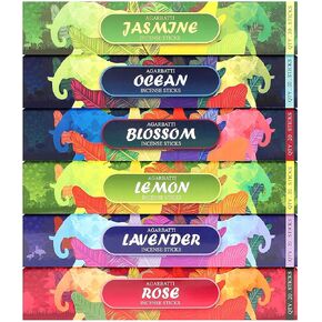 Incense Sticks Variety Pack 120 Sticks - Ocean Lavender Jasmine Rose Lemon Blossom for Aromatherapy,Relaxation Meditation,Yoga
