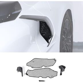 Side Intake Grill Guards Mesh Compatible with Chevrolet Corvette C8 2020-2024, Stainless Steel Side Radiator Guards Grille Vents Insert Mesh Accessories, 2PCS (Black)